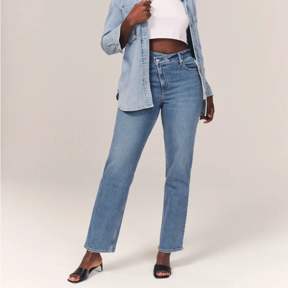 Abercrombie & Fitch Blue Straight Leg Jeans - Picture 1 of 8